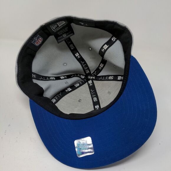 New Era Men's 59Fifty Fitted Hat Gray Size 7 1/2 Indianapolis Colts Embroidered - Picture 11 of 13